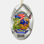 USS BHR LHD-6 x-mas versiering Keramisch Ornament (Links)
