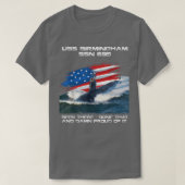 USS Birmingham SSN695 American Flag Submarine Vete T-shirt (Design voorkant)