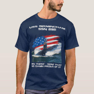 USS Birmingham SSN-695 American Flag Submarine Vet T-shirt
