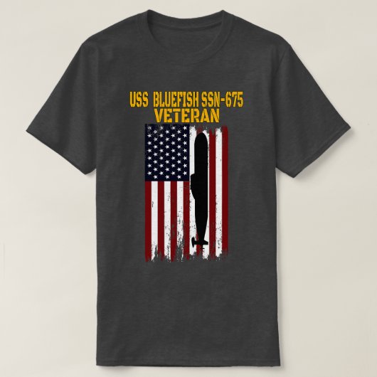 USS Bluefish SSN675 Onderzeeboot Veterans Day Fath T-shirt (Design voorkant)