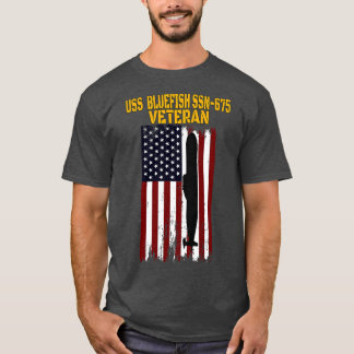 USS Bluefish SSN675 Onderzeeboot Veterans Day Fath T-shirt