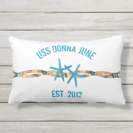 USS Boat Name Starfish and Rope Buitenkussen