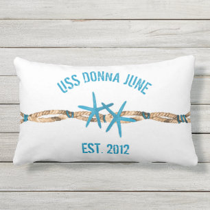 USS Boat Name Starfish and Rope Buitenkussen