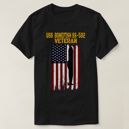 USS Bonefish SS582 Onderzeeër Veterans Dag Vaders T-shirt (Design voorkant)