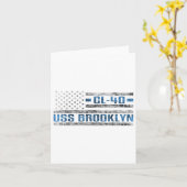 USS Brooklyn World War Cruiser CL-40 US Army Kaart (Gele Bloem)