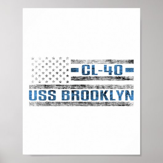 USS Brooklyn World War Cruiser CL-40 US Army Poster (Voorkant)