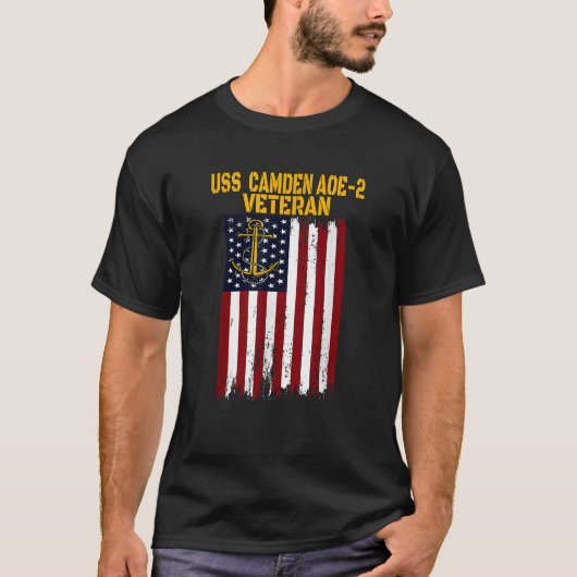 USS Camden AOE 2 Fast Combat Support Ship Veterans T-shirt (Voorkant)