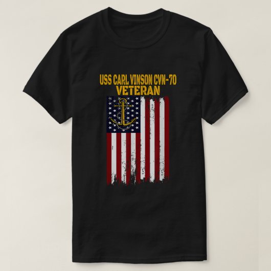 USS Carl Vinson CVN-70 Vliegtuig Carrier Veteran's T-shirt (Design voorkant)
