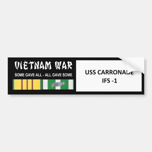 USS CARRONADE VIETNAM WAR VETERAN BUMPERSTICKER (Voorkant)