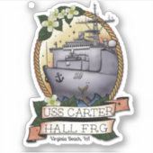 USS Carter Hall 3 x 3 Sticker (Voorkant)