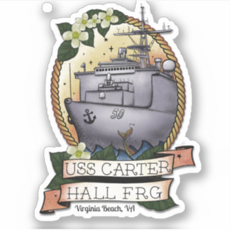 USS Carter Hall 3 x 3 Sticker