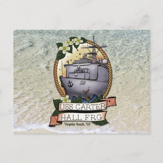 USS Carter Hall FRG Briefkaart (Voorkant)