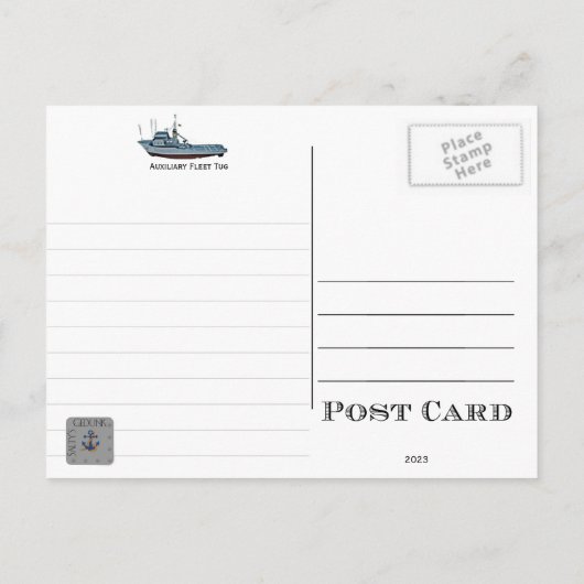 USS CATAWBA ATA-210 HULPSLEEPBOOT BRIEFKAART (Achterkant)