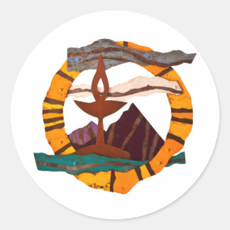 USS chalice, Unitarian Universalist, UU, chalice, Ronde Sticker