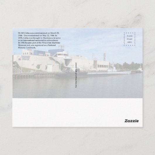 USS Cobia SS245 Post Kaart (Achterkant)
