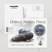 USS COLORADO SSN-788 ONDERZEEËR BRIEFKAART (Voorkant / Achterkant)