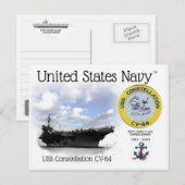 USS CONSTELLATION CV-64 VLIEGTUIG Briefkaart (Voorkant / Achterkant)