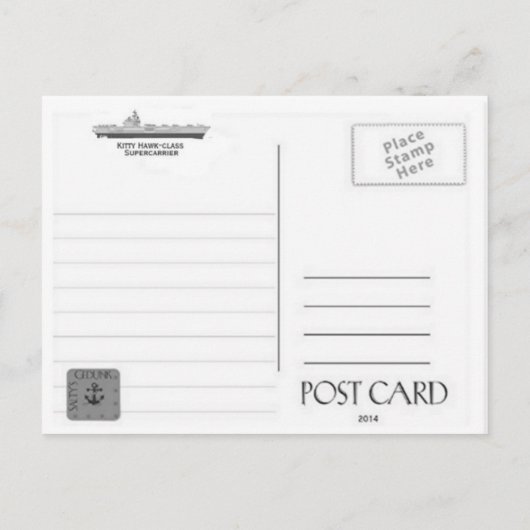 USS CONSTELLATION CV-64 VLIEGTUIG Briefkaart (Achterkant)