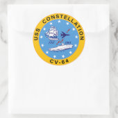 USS Constellation CV-64 Vliegtuig Carrier Insignia Ronde Sticker (Tas)