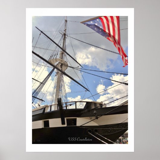 USS Constellation Tall Ship Baltimore Harbour Foto Poster (Voorkant)