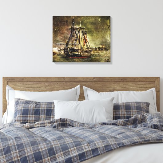 USS CONSTITUTIE CANVAS AFDRUK (Insitu (Slaapkamer))