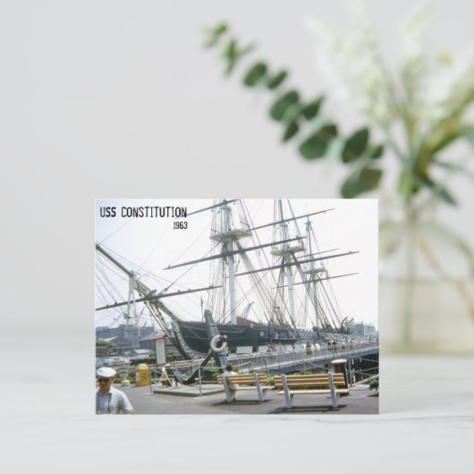 USS Constitution 1963 Briefkaart (Staand voorkant)