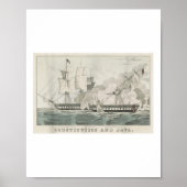 USS Constitution & HMS Java Naval Battle Illus Poster (Voorkant)