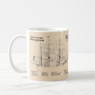 USS Constitution - Scheepsblauwdrukplannen SD Koffiemok