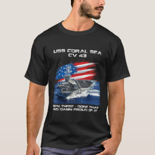 USS Coral Zee CV 43 Vliegtuig Carrier Veteran USA  T-shirt