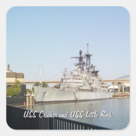 USS Croaker and USS Little Rock Vierkante Sticker