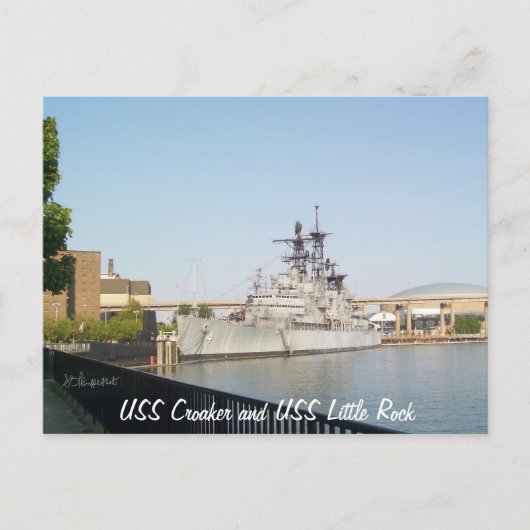 USS Croaker en USS Little Rock Briefkaart (Voorkant)