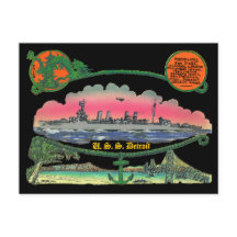 USS Detroit CL-8-Briefkaart