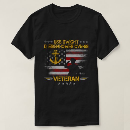 USS Dwight D. Eisenhower CVN-69 Aircraft Carrier V T-shirt (Design voorkant)