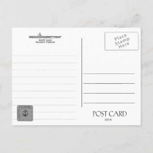 USS DWIGHT D. EISENHOWER CVN-69 - Briefkaart (Achterkant)