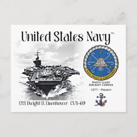 USS DWIGHT D. EISENHOWER CVN-69 - Briefkaart (Voorkant)