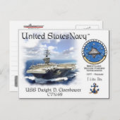 USS DWIGHT D. EISENHOWER CVN-69 Briefkaart (Voorkant / Achterkant)