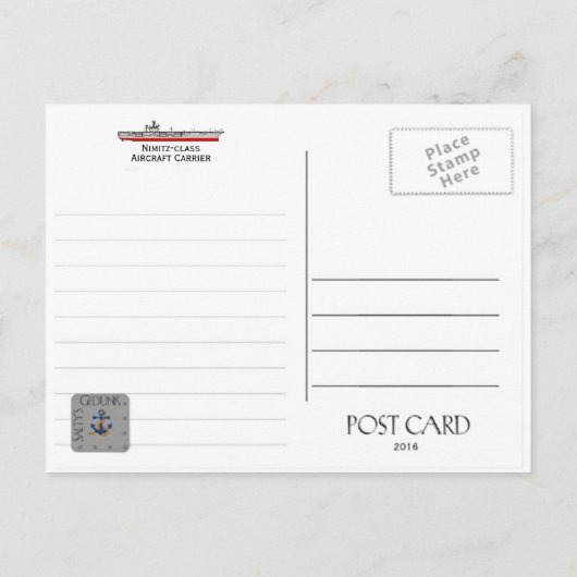 USS DWIGHT D. EISENHOWER CVN-69 Briefkaart (Achterkant)