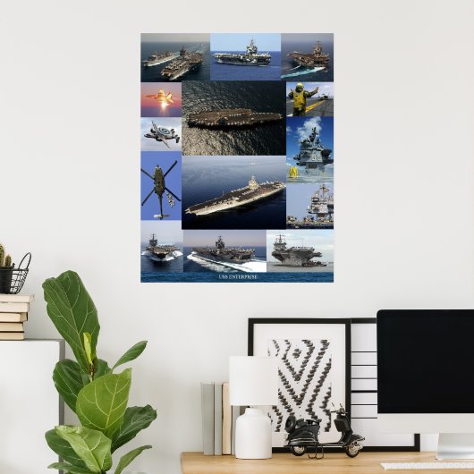 USS Enterprise Collage Poster (Thuiskantoor)