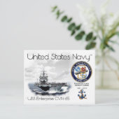USS ENTERPRISE CVN-65 - BRIEFKAART (Staand voorkant)