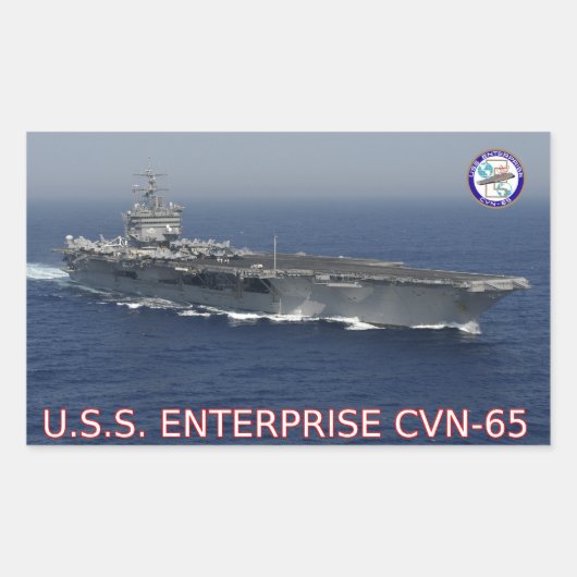 USS Enterprise CVN-65-Sticker Rechthoekige Sticker (Voorkant)