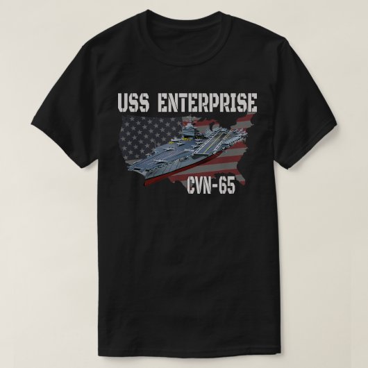 USS Enterprise CVN-65 Vliegtuig Drager Veterans Da T-shirt (Design voorkant)