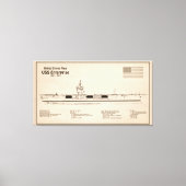 USS Enterprise - Scheepsblauwdruk Plannen SD Canvas Afdruk (Voorkant)