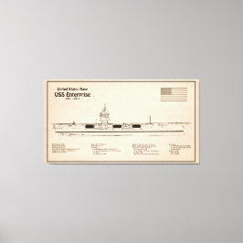 USS Enterprise - Scheepsblauwdruk Plannen SD Canvas Afdruk