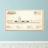 USS Enterprise - Scheepsblauwdruk Plannen SD Canvas Afdruk (Insitu (Houten vloer))