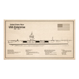 USS Enterprise - Scheepsblauwdruk Plannen SD Foto Afdruk