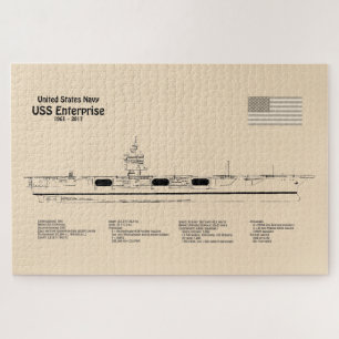 USS Enterprise - Scheepsblauwdruk Plannen SD Legpuzzel