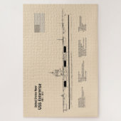 USS Enterprise - Scheepsblauwdruk Plannen SD Legpuzzel (Verticaal)