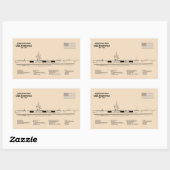 USS Enterprise - Scheepsblauwdruk Plannen SD Rechthoekige Sticker (Vel)