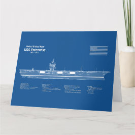 USS Enterprise - Scheepsblauwdrukplannen ABD Bedankkaart