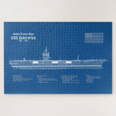 USS Enterprise - Scheepsblauwdrukplannen ABD Legpuzzel (Horizontaal)